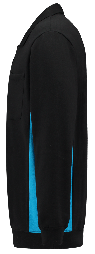 TRICORP-Jobwear, Polosweater, mit Brusttasche, Bicolor, 280 g/m², black-turquoise


