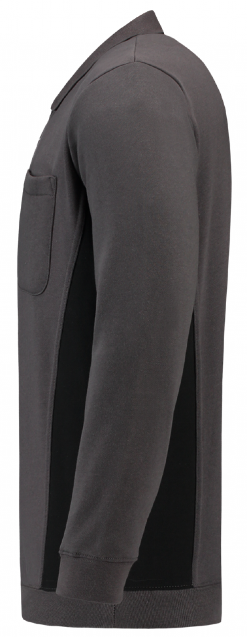 TRICORP-Jobwear, Polosweater, mit Brusttasche, Bicolor, 280 g/m², darkgrey-black