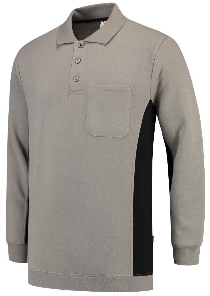 TRICORP-Jobwear, Polosweater, mit Brusttasche, Bicolor, 280 g/m², grey-black