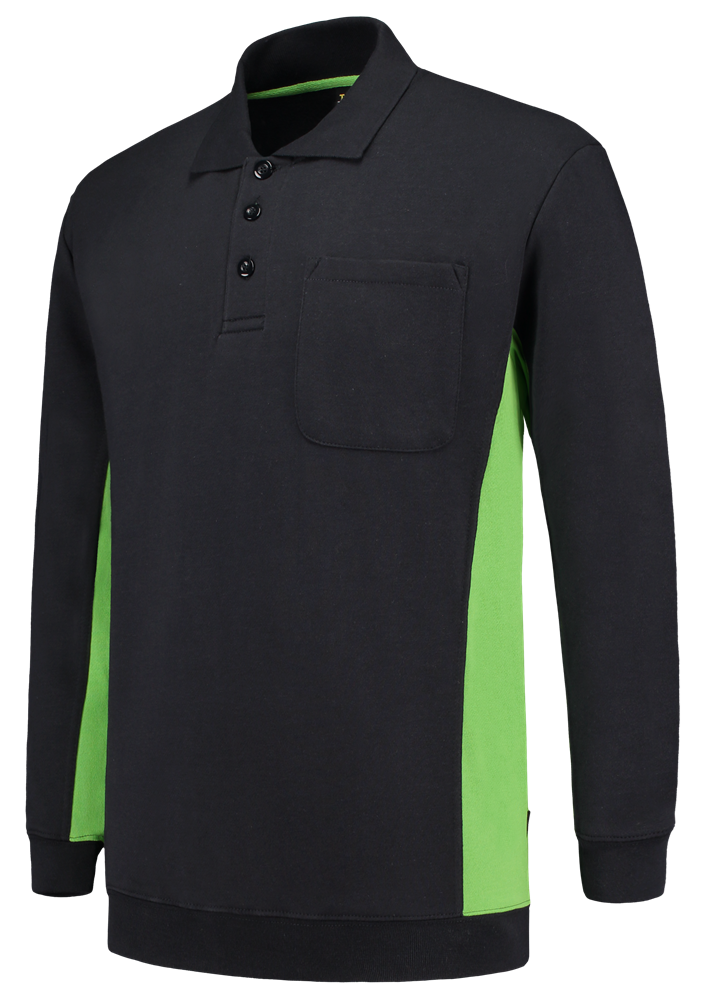TRICORP-Jobwear, Polosweater, mit Brusttasche, Bicolor, 280 g/m², navy-lime


