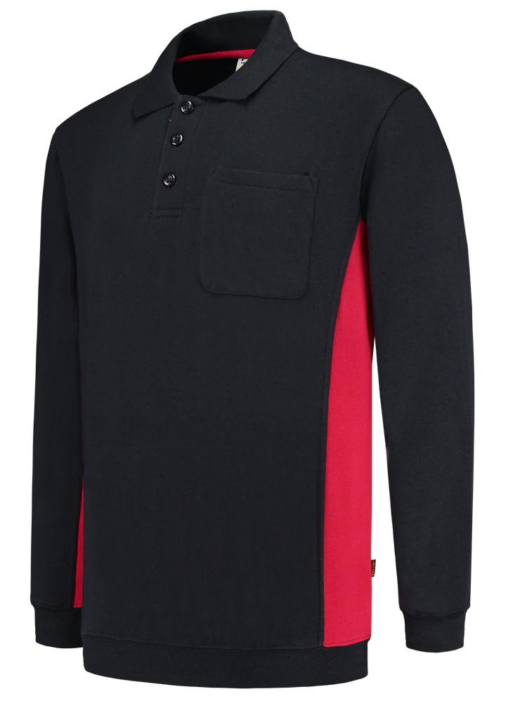 TRICORP-Jobwear, Polosweater, mit Brusttasche, Bicolor, 280 g/m², navy-red
