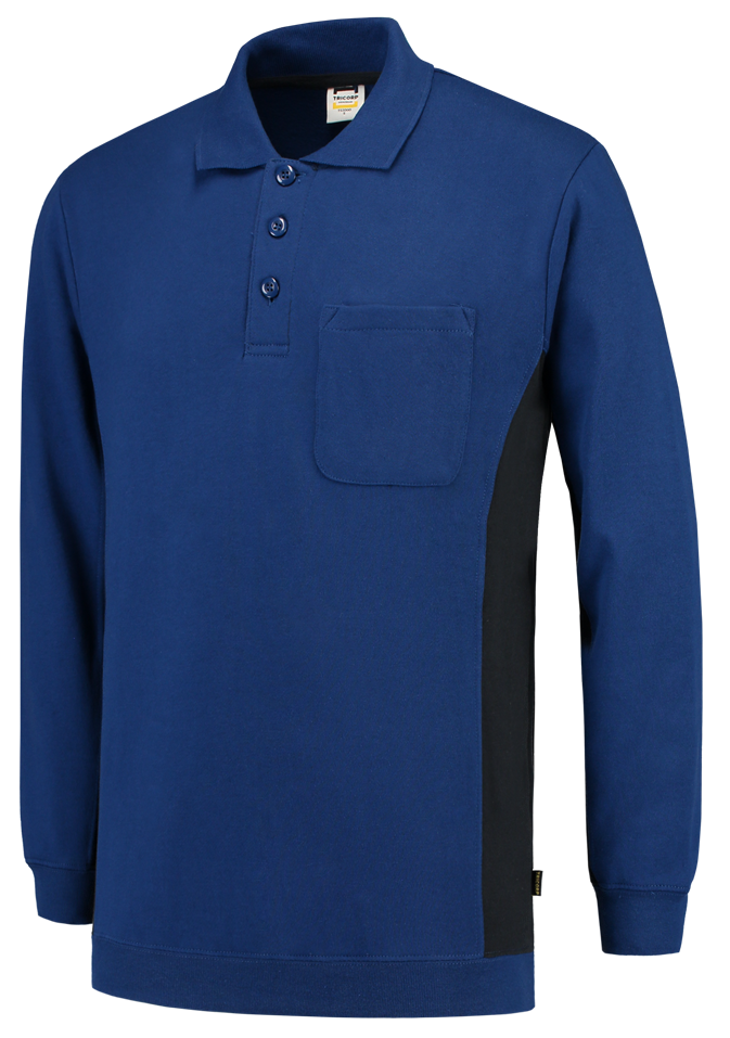 TRICORP-Jobwear, Polosweater, mit Brusttasche, Bicolor, 280 g/m², royalblue-navy