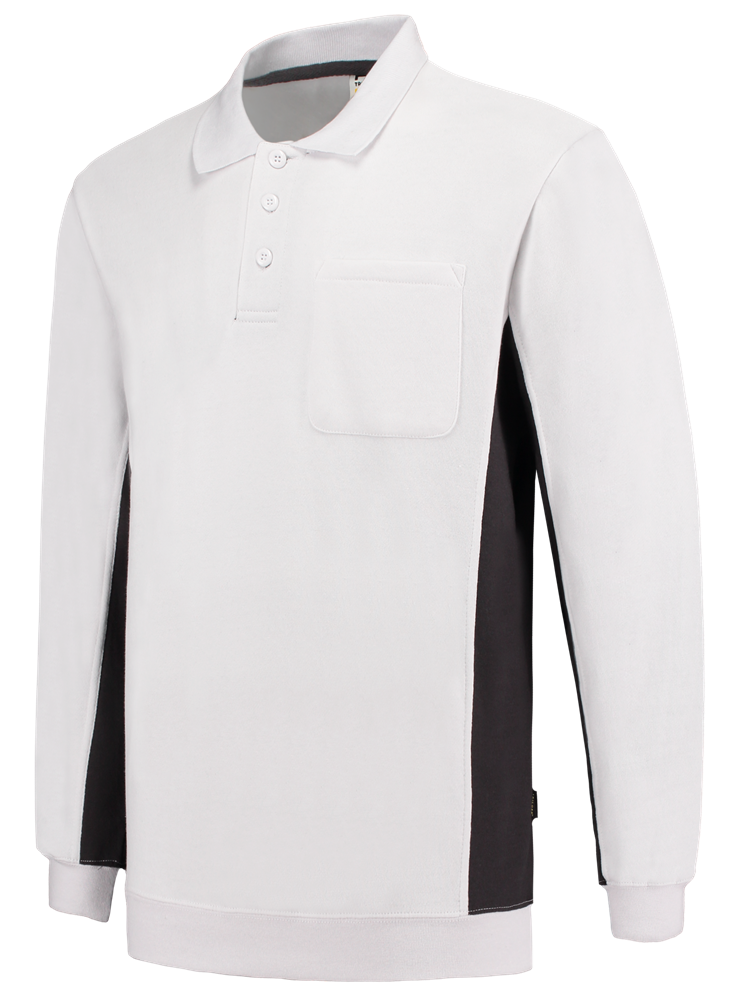 TRICORP-Jobwear, Polosweater, mit Brusttasche, Bicolor, 280 g/m², white-darkgrey


