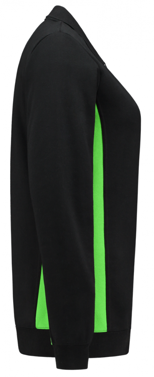 TRICORP-Jobwear, Damen-Sweatshirt mit Polokragen, 280 g/m², black-lime