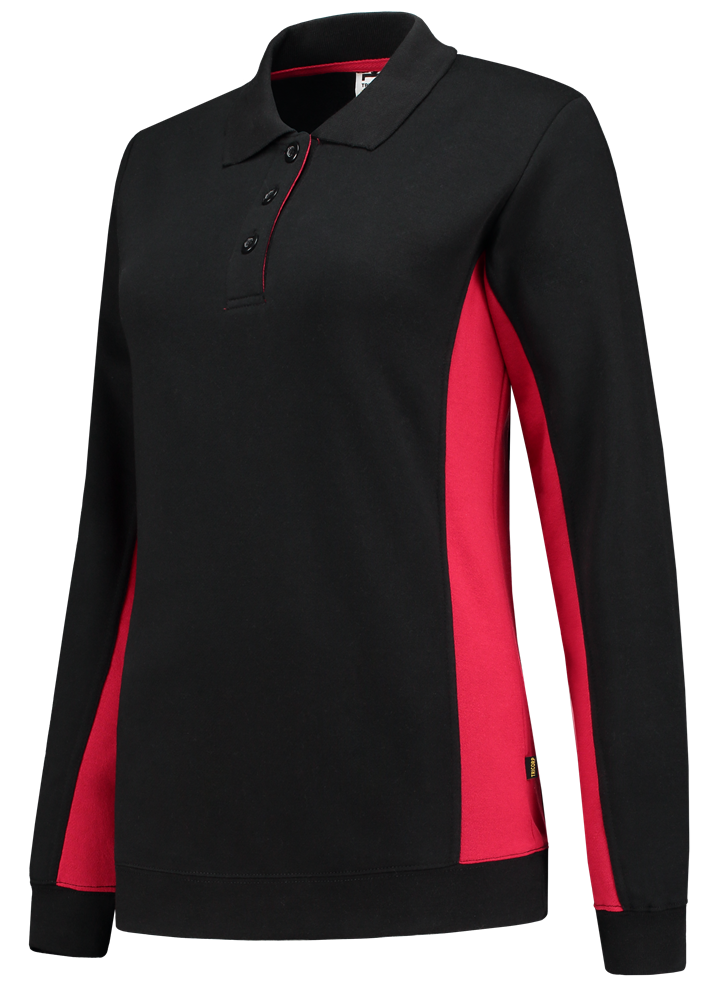 TRICORP-Jobwear, Damen-Sweatshirt mit Polokragen, 280 g/m², black-red