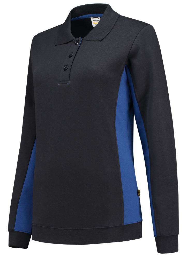 TRICORP-Jobwear, Damen-Sweatshirt mit Polokragen, 280 g/m², navy-royalblue