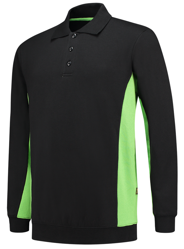TRICORP-Jobwear, Sweatshirt mit Polokragen, 280 g/m², black-lime


