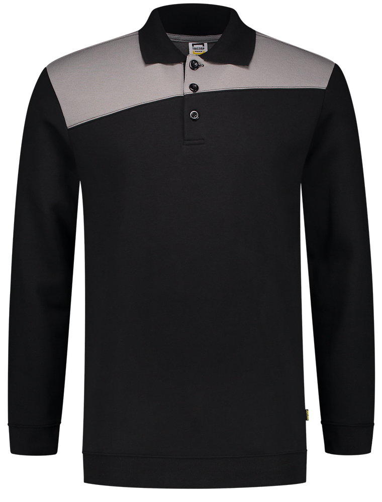 TRICORP-Jobwear, Sweatshirt Polokragen Bicolor, Basic Fit, 280 g/m², black-grey