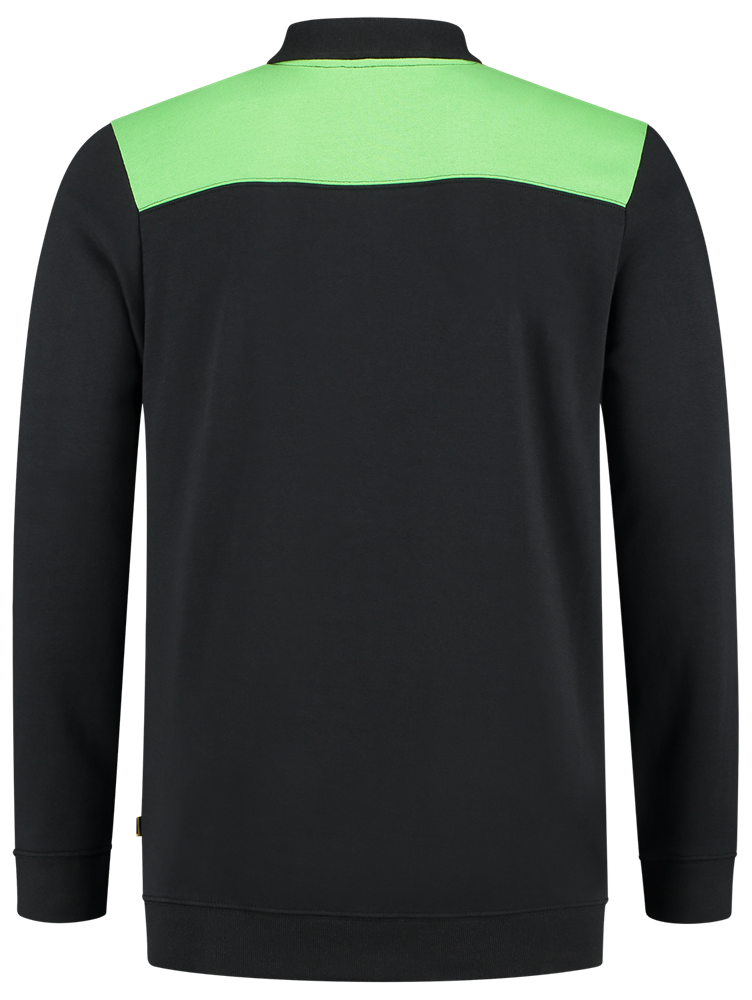 TRICORP-Jobwear, Sweatshirt Polokragen Bicolor, Basic Fit, 280 g/m², black-lime


