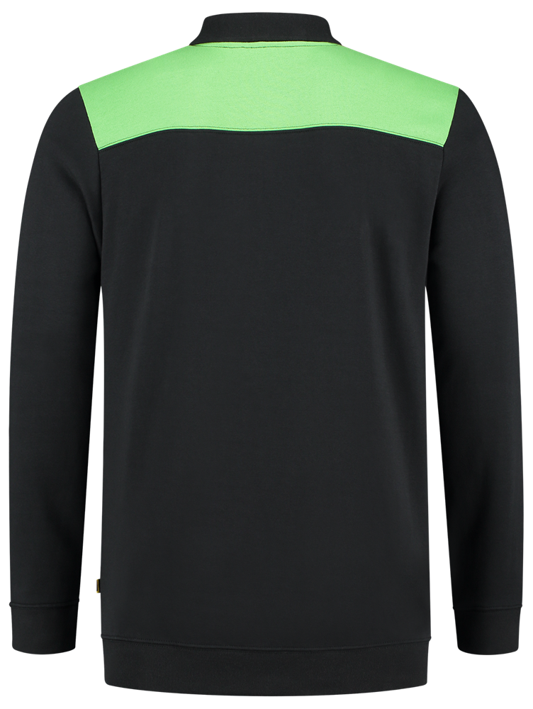 TRICORP-Jobwear, Sweatshirt Polokragen Bicolor, Basic Fit, 280 g/m², black-lime