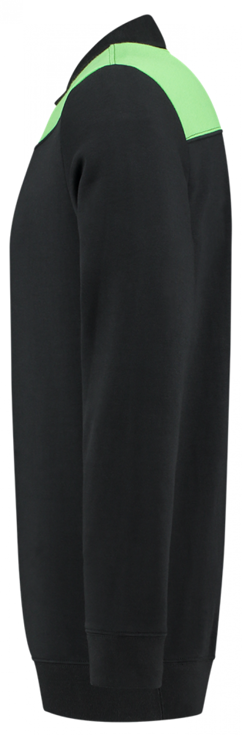 TRICORP-Jobwear, Sweatshirt Polokragen Bicolor, Basic Fit, 280 g/m², black-lime