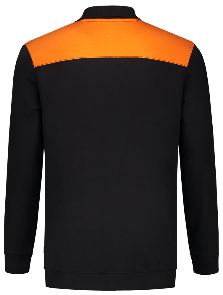 TRICORP-Jobwear, Sweatshirt Polokragen Bicolor, Basic Fit, 280 g/m², black-orange