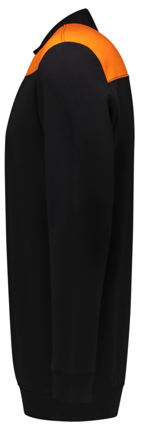 TRICORP-Jobwear, Sweatshirt Polokragen Bicolor, Basic Fit, 280 g/m², black-orange