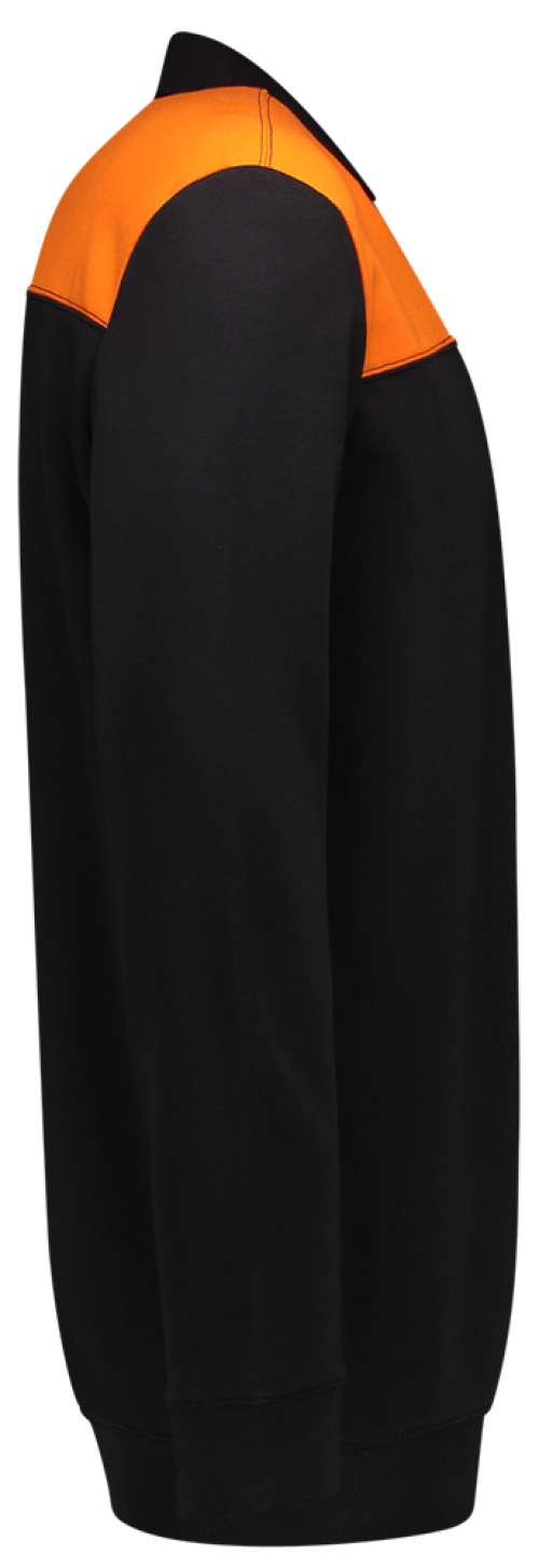 TRICORP-Jobwear, Sweatshirt Polokragen Bicolor, Basic Fit, 280 g/m², black-orange