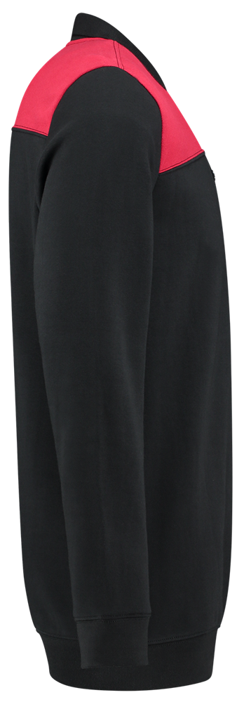 TRICORP-Jobwear, Sweatshirt Polokragen Bicolor, Basic Fit, 280 g/m², black-red

