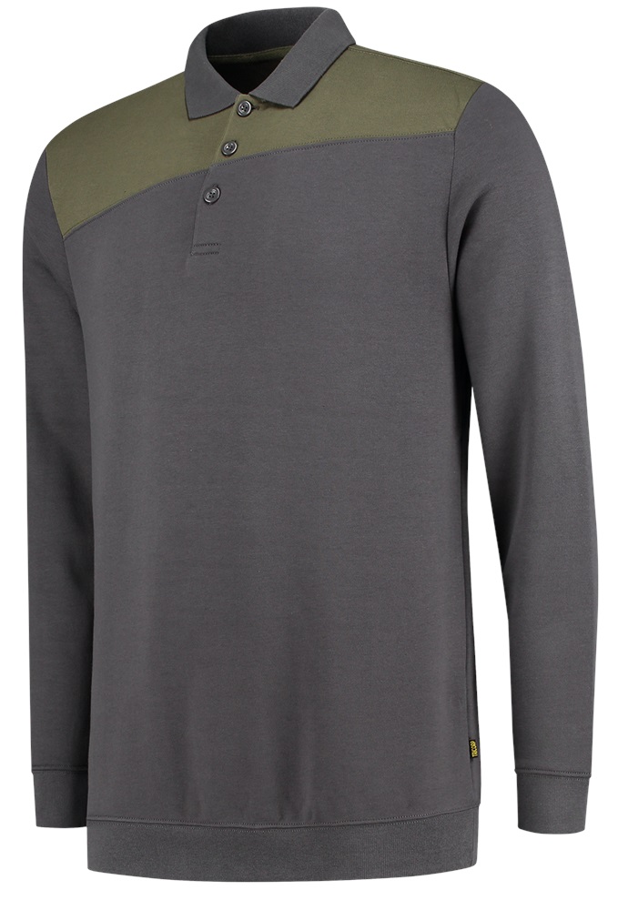 TRICORP-Jobwear, Sweatshirt Polokragen Bicolor, Basic Fit, 280 g/m², darkgrey-army