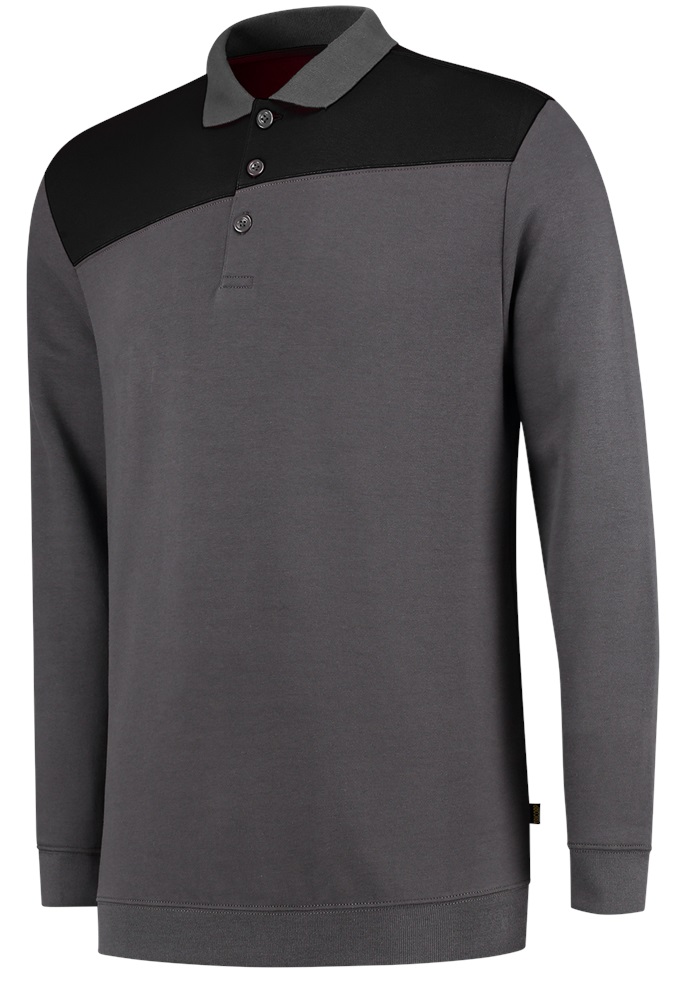 TRICORP-Jobwear, Sweatshirt Polokragen Bicolor, Basic Fit, 280 g/m², darkgrey-black