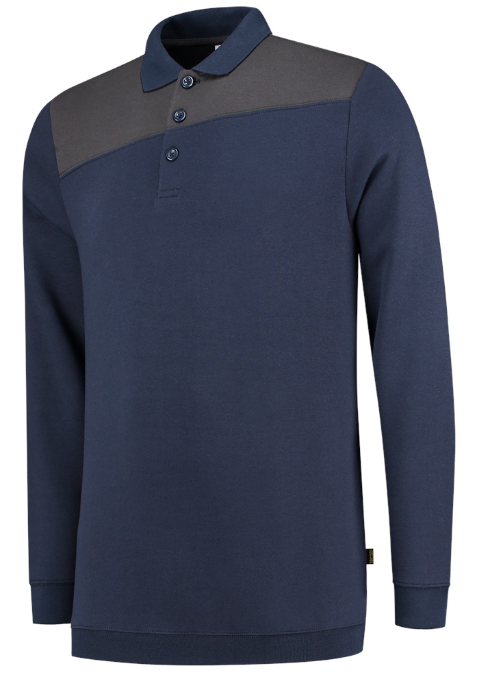 TRICORP-Jobwear, Sweatshirt Polokragen Bicolor, Basic Fit, 280 g/m², ink-darkgrey

