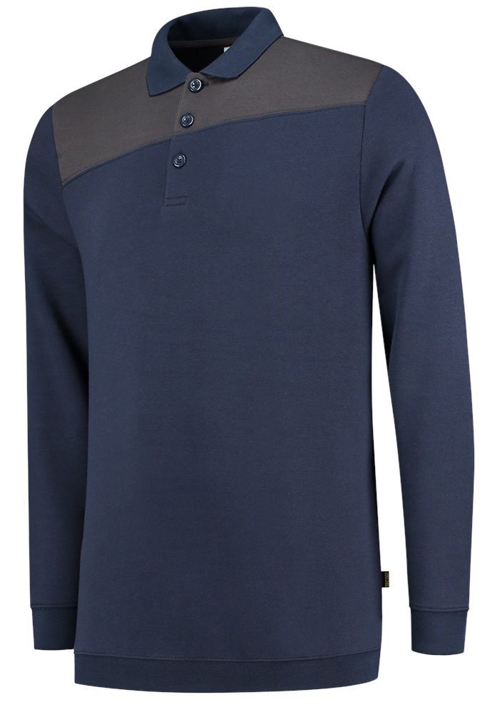 TRICORP-Jobwear, Sweatshirt Polokragen Bicolor, Basic Fit, 280 g/m², ink-darkgrey