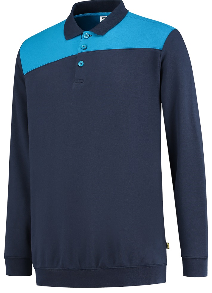TRICORP-Jobwear, Sweatshirt Polokragen Bicolor, Basic Fit, 280 g/m², ink-turquoise

