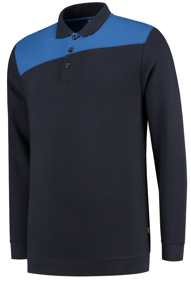 TRICORP-Jobwear, Sweatshirt Polokragen Bicolor, Basic Fit, 280 g/m², navy-royalblue