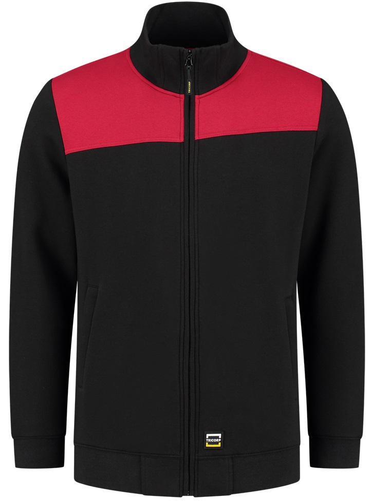 TRICORP-Kälteschutz, Sweatjacke Bicolor Quernaht, black/red