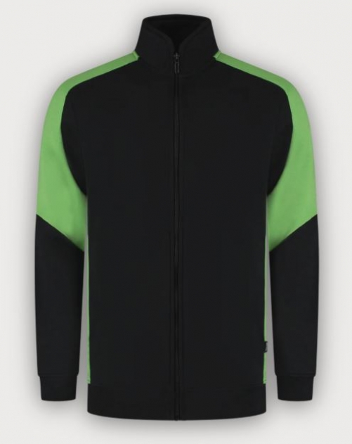 Tricorp Sweatjacke Bicolor Redefined, Black-Lime