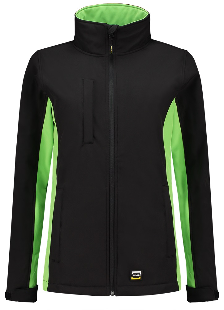 TRICORP-Kälteschutz, Damen-Softshell-Arbeits-Berufs-Jacke, Bicolor, 340 g/m², black-lime