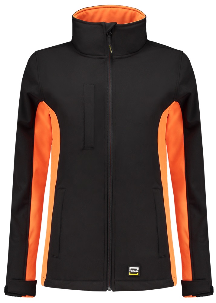TRICORP-Kälteschutz, Damen-Softshell-Arbeits-Berufs-Jacke, Bicolor, 340 g/m², black-orange