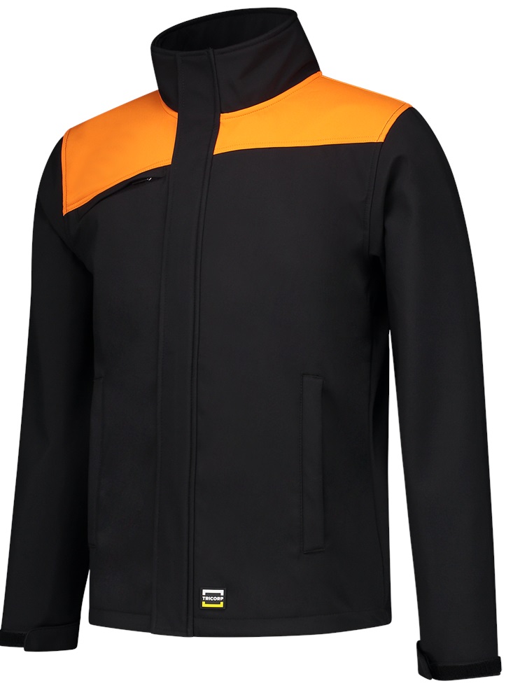 TRICORP-Kälteschutz, Softshell-Arbeits-Berufs-Jacke, Bicolor, Basic Fit, 340 g/m², black-orange



