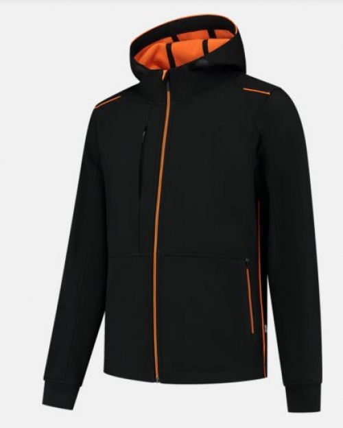 TRICORP-Kälteschutz, Softshelljacke mit Kapuze, Accent, black/orange