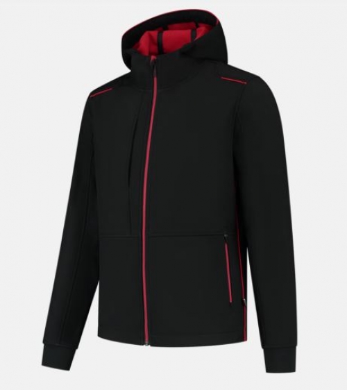TRICORP-Kälteschutz, Softshelljacke mit Kapuze, Accent, black/red