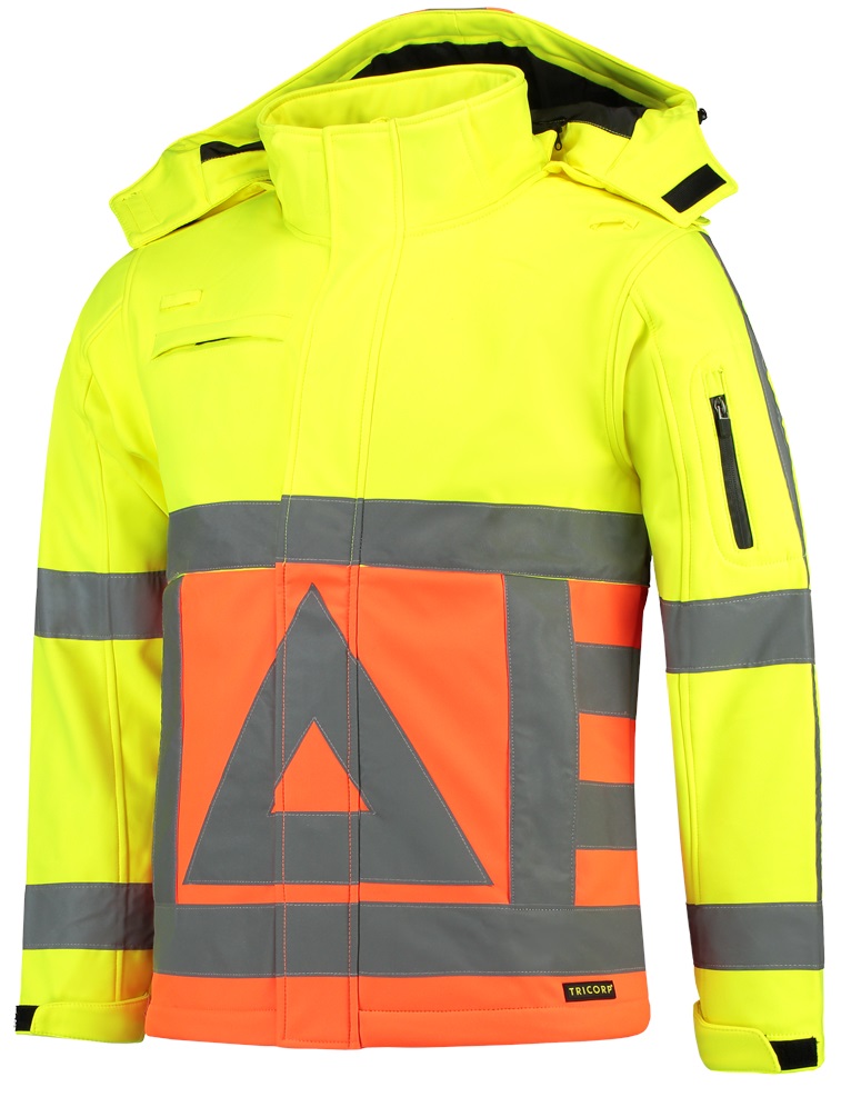 TRICORP-Warnschutz, Warn-Softshelljacke für Verkehrsregler, Basic Fit, 300 g/m², fluor orange-yellow