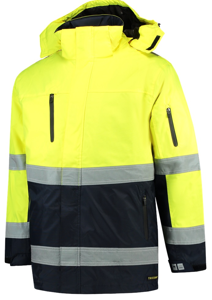 TRICORP-Warnschutz, Winter-Warn-Parka EN ISO 20471 Bicolor, Basic Fit, 200 g/m², fluor yellow-navy