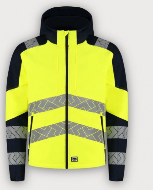 Tricorp Warnschutz Softshelljacke Kapuze High Vis Redefined, Fluor Yellow-Ink