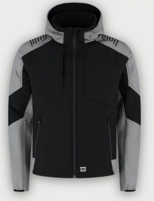 Tricorp Softshelljacke Kapuze Bicolor Redefined, Black-Grey