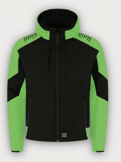 Tricorp Softshelljacke Kapuze Bicolor Redefined, Black-Lime