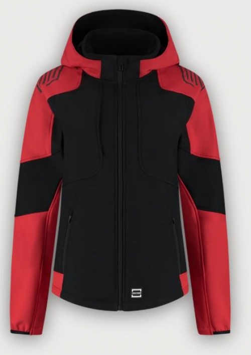 Tricorp Softshelljacke Kapuze Bicolor Redefined Damen, Black-Brightred