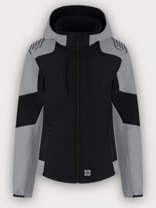 Tricorp Softshelljacke Kapuze Bicolor Redefined Damen, Black-Grey