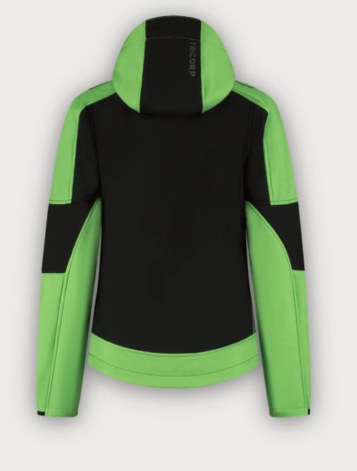 Tricorp Softshelljacke Kapuze Bicolor Redefined Damen, Black-Lime