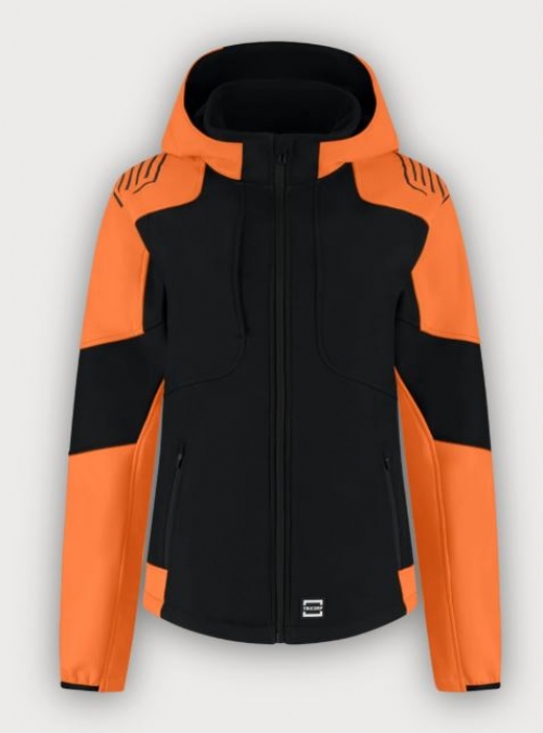 Tricorp Softshelljacke Kapuze Bicolor Redefined Damen, Black-Orange