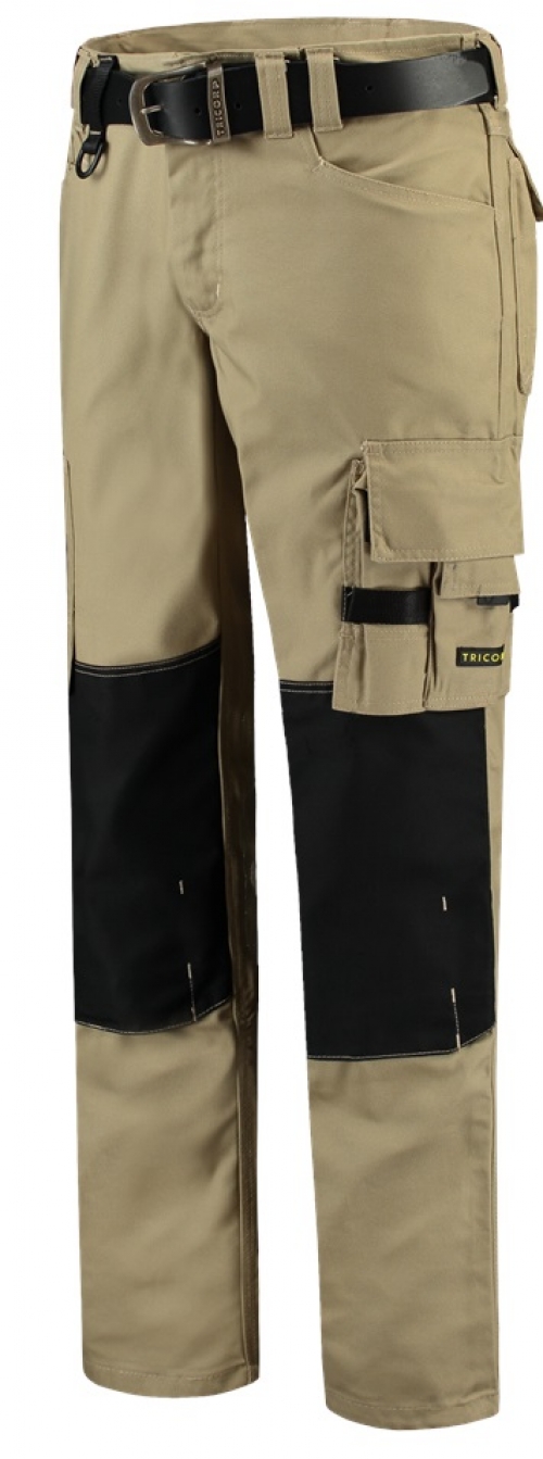 TRICORP-Jobwear, Arbeitshose Canvas Cordura-Besatz, Basic-Fit, 300 g/m², khaki-black