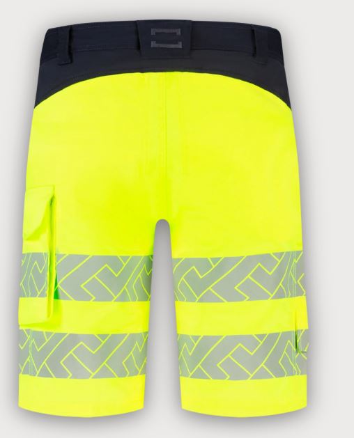 Tricorp Warnschutz Arbeitsshorts Funktionelle Stretch High Vis Redefined, Fluor Yellow-Ink