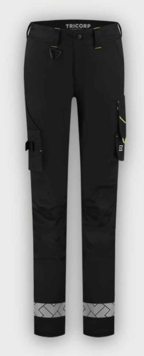 Tricorp Arbeitshose Funktionelle Stretch Reflective Redefined Damen, Black-Fluor Yellow