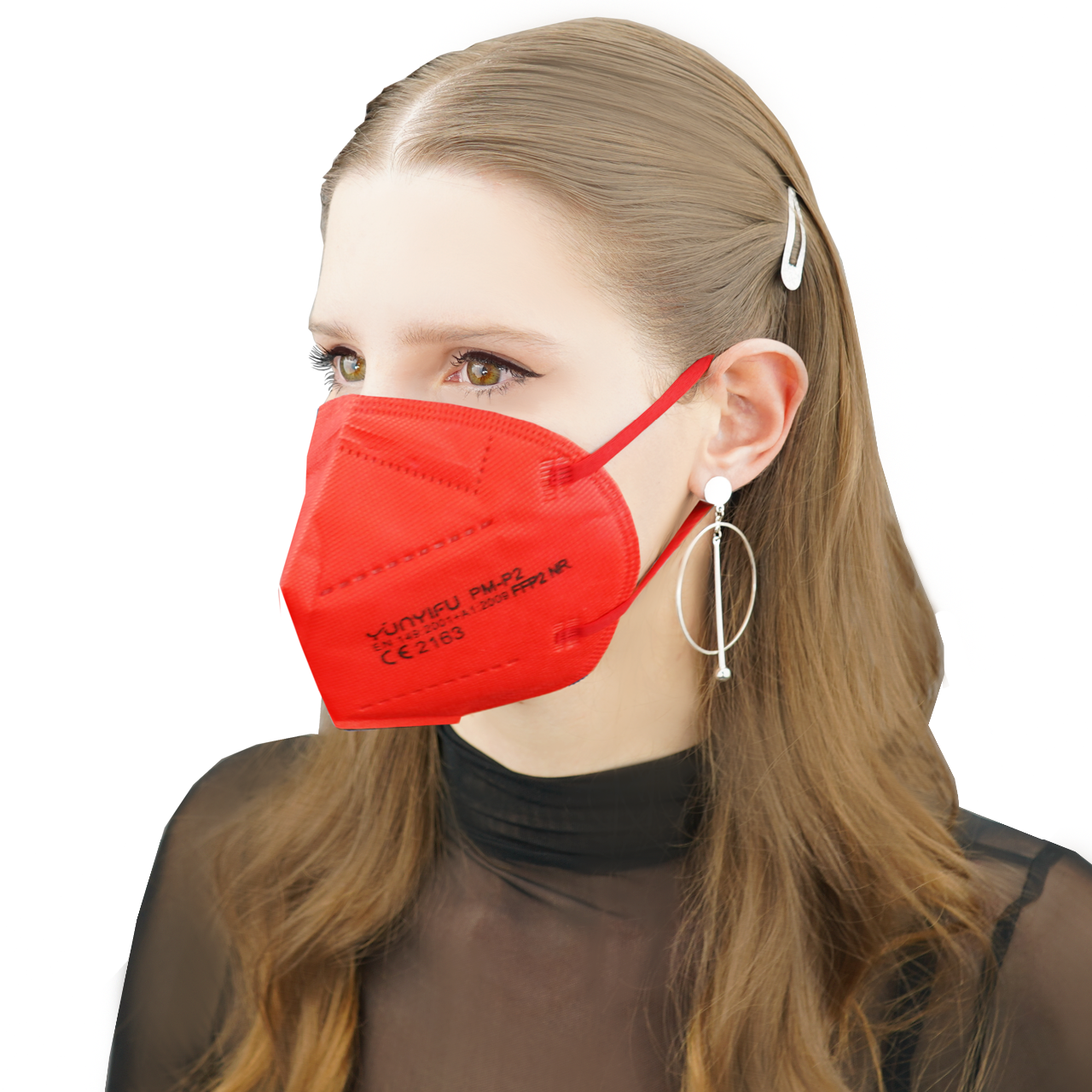 Atemschutz Mundschutz FFP 2 Maske, rot, VE = 10 Stück