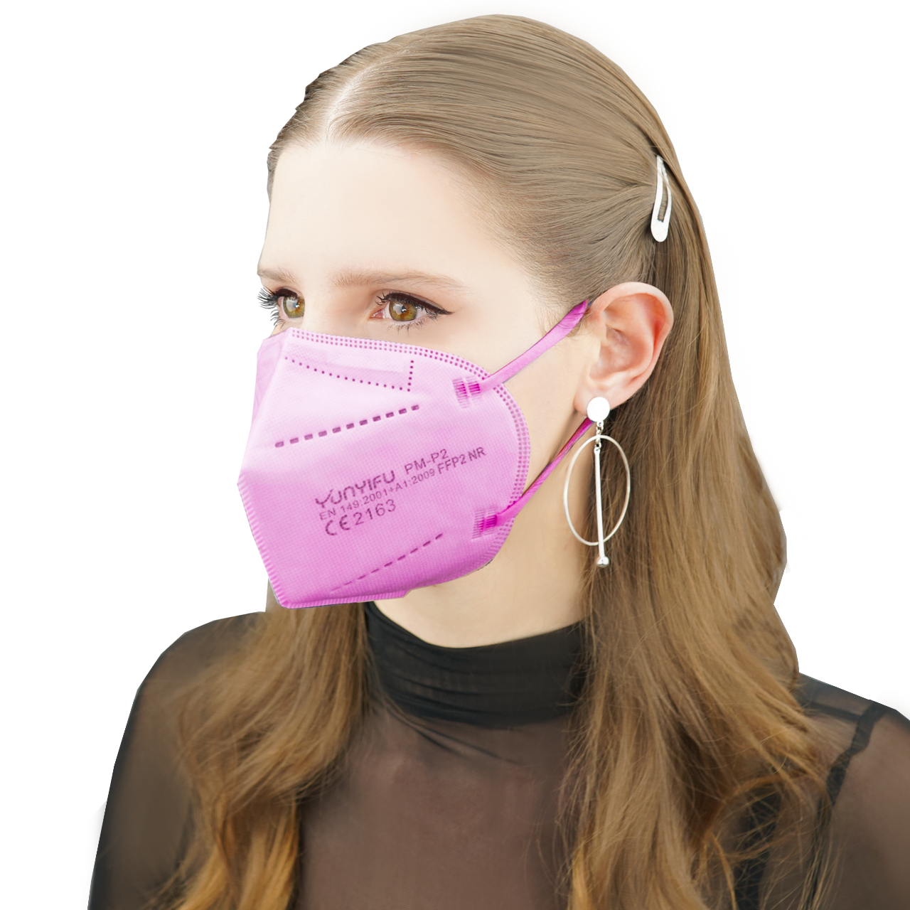 Atemschutz Mundschutz FFP 2 Maske, rosa, VE = 10 Stück