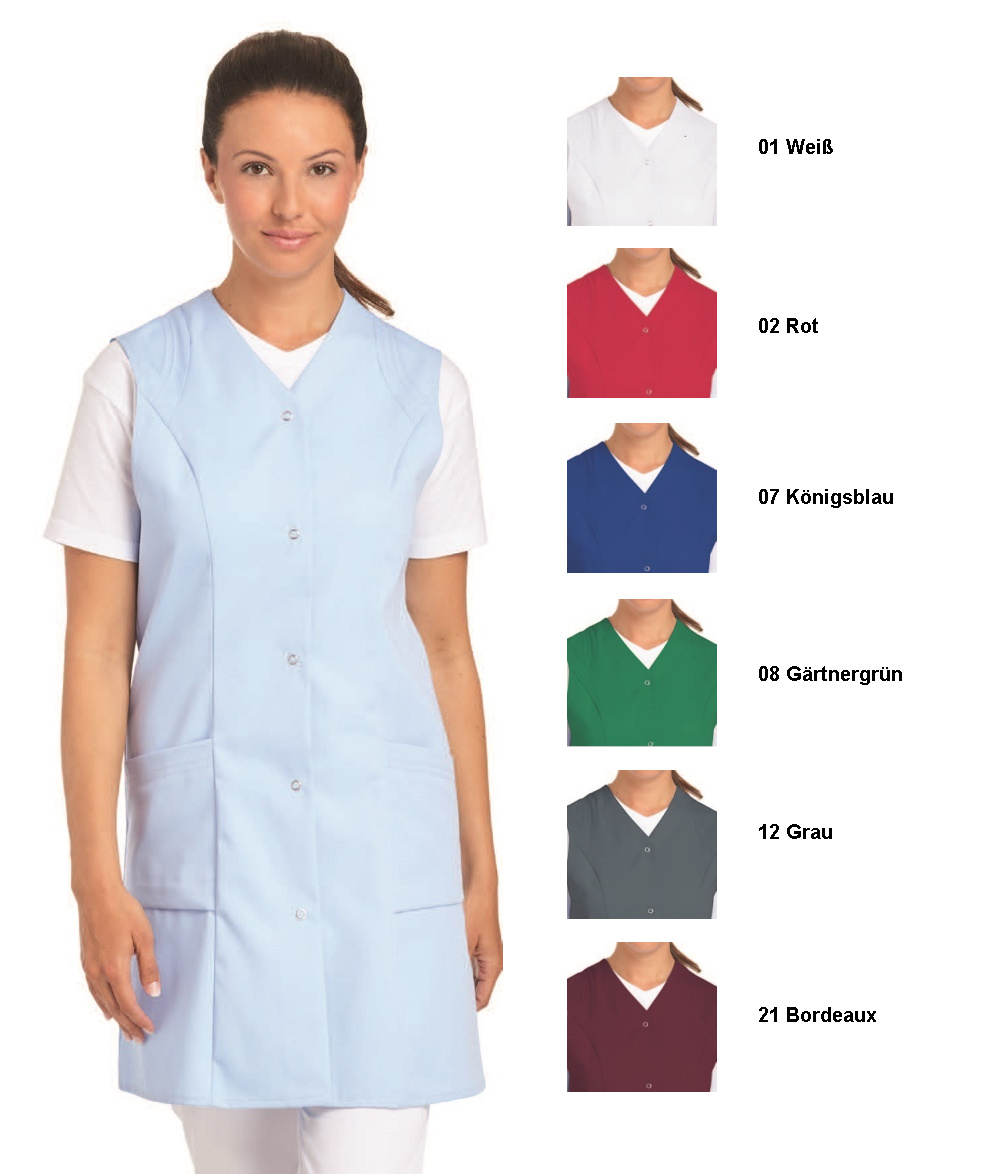 LEIBER-Jobwear, 7/8-Kasack, Arbeits-Berufs-Kasack, ohne Arm, grau