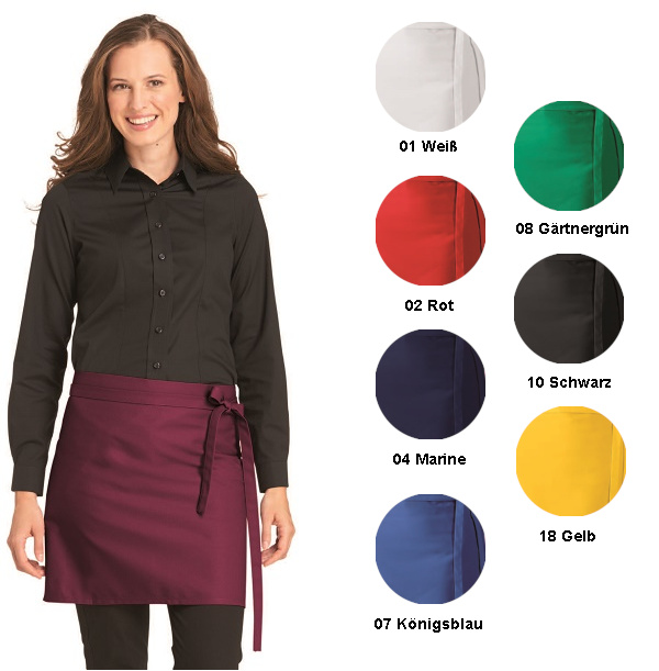 LEIBER-Jobwear, Bistroschürze, Arbeits-Berufs-Schürze, Vorbinder, de Luxe, ca. 80x125 cm, bordeaux
