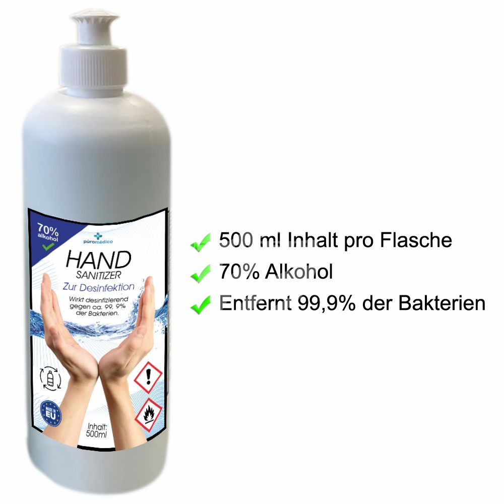 HAND-SANITIZER - Handdesinfektion - Hände-Desinfektionsmittel, 500 ml