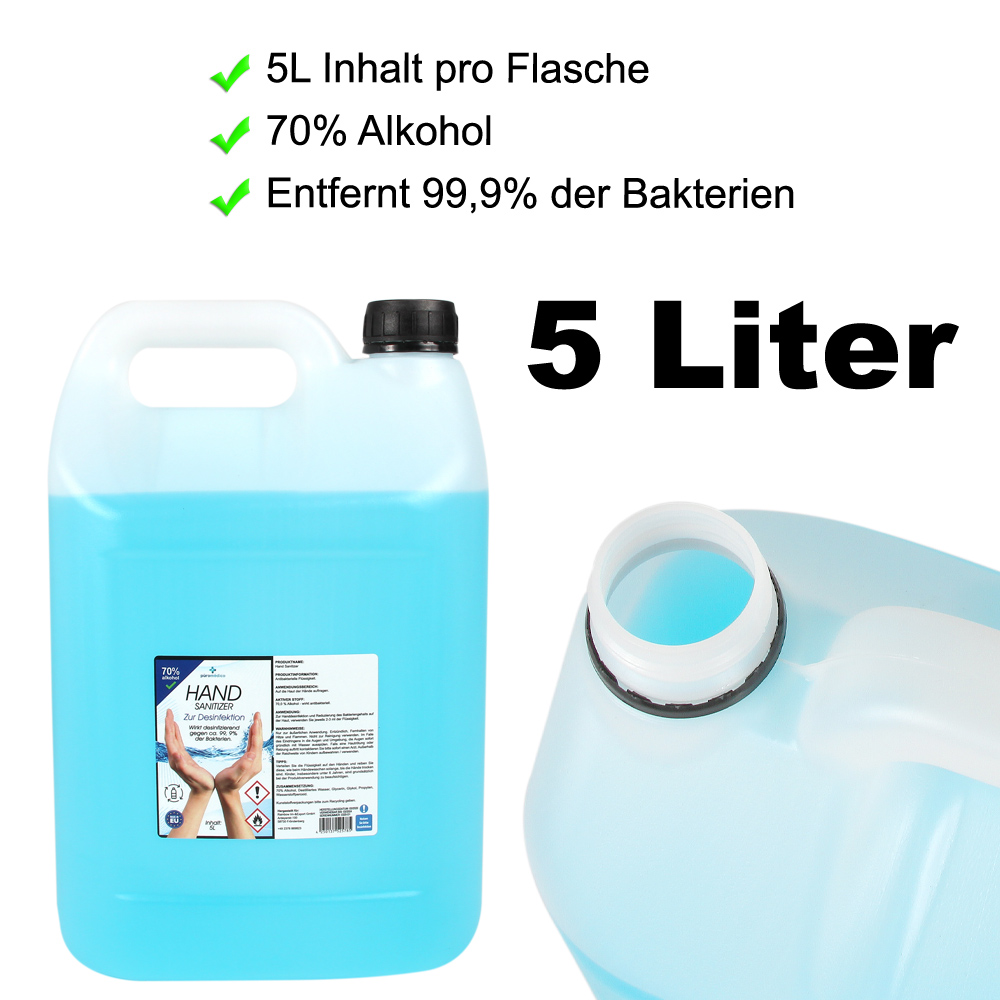 HAND-SANITIZER - Handdesinfektion - Hände-Desinfektionsmittel, 5 Liter Kanister